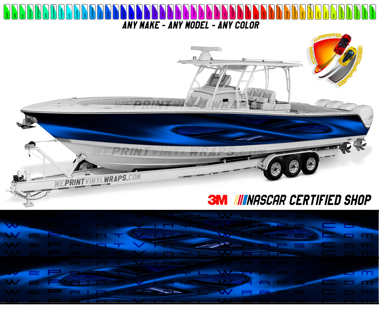 Dark Blue Wavy Graphic Vinyl Boat Wrap Decal Fishing Pontoon Sportsman Console Bowriders Deck Boat Watercraft All boats Decal